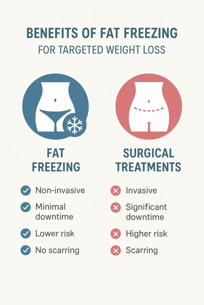 graphic showing the benefits of fat freezing Southend-on-Sea