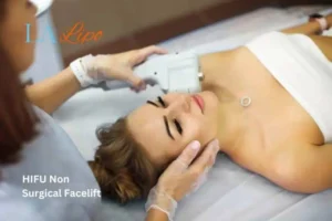 Woman having Hi-Fu to reduce wrinkles Southend-on-Sea.