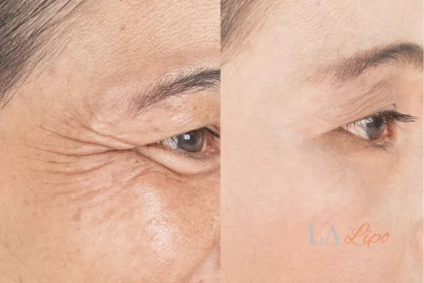 Before and after results of woman - HI-fu wrinkles reduction treatment Southend-on-Sea