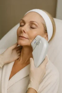 Woman receiving HIFU non surgical facelift treatment Southend-on-Sea