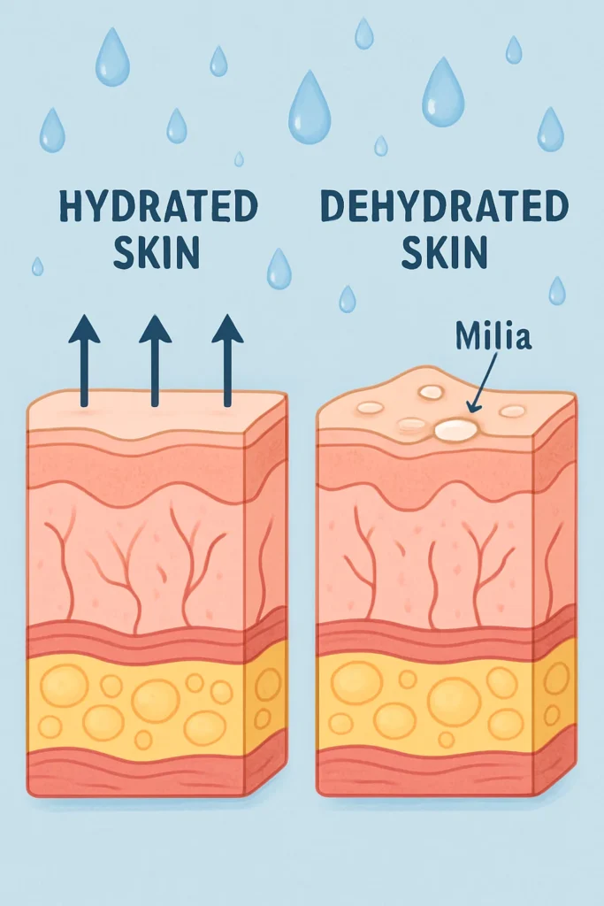 The importance of hydration and milia production Southend-on-Sea